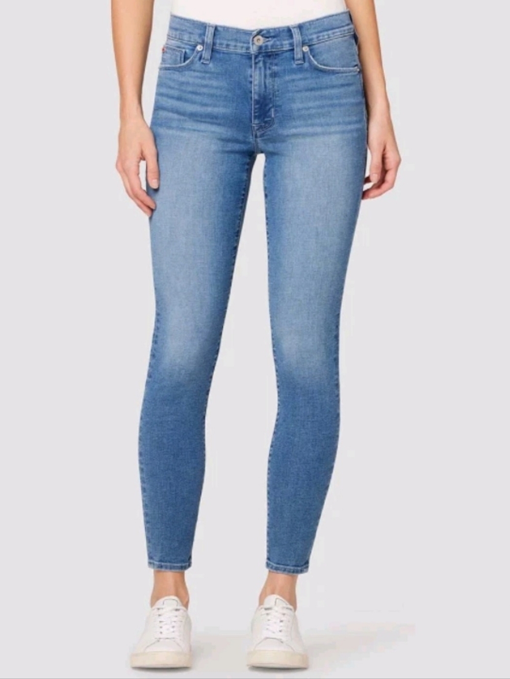 Hudson Natalie Mid Rise Skinny Jean in Medium Wash - Picture 1 of 11